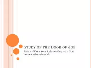 Study of the Book of Job