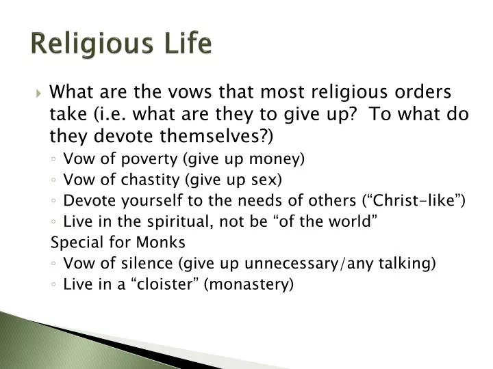 religious life