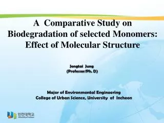 A Comparative Study on Biodegradation of selected Monomers: Effect of Molecular Structure