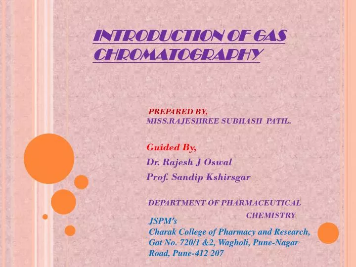 introduction of gas chromatography