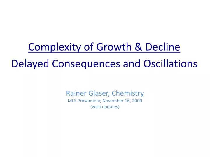 rainer glaser chemistry mls proseminar november 16 2009 with updates