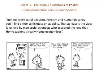 Homo economicus versus Homo Sapiens