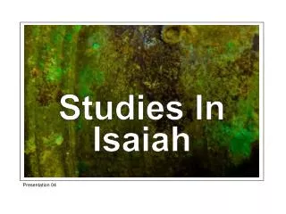 Studies In Isaiah