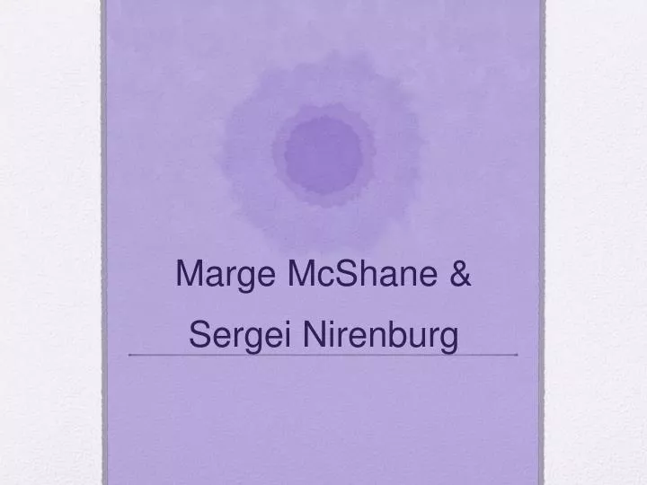 marge mcshane sergei nirenburg