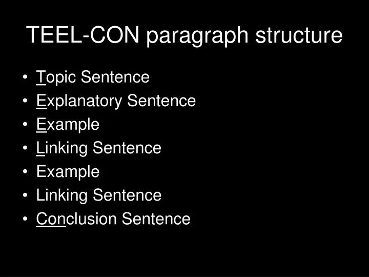 teel con paragraph structure