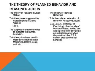 the theory of planned behavior and reasoned action