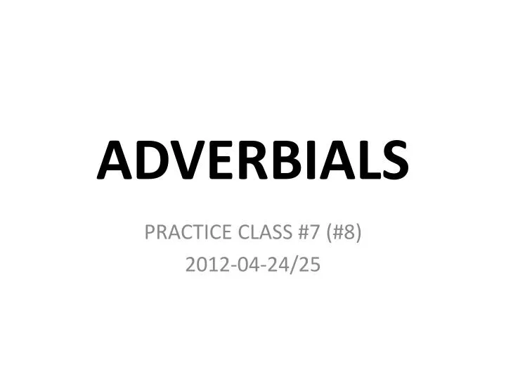 adverbials