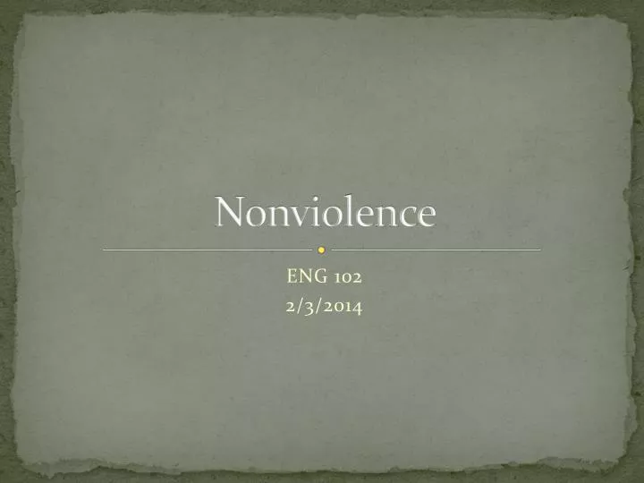 nonviolence