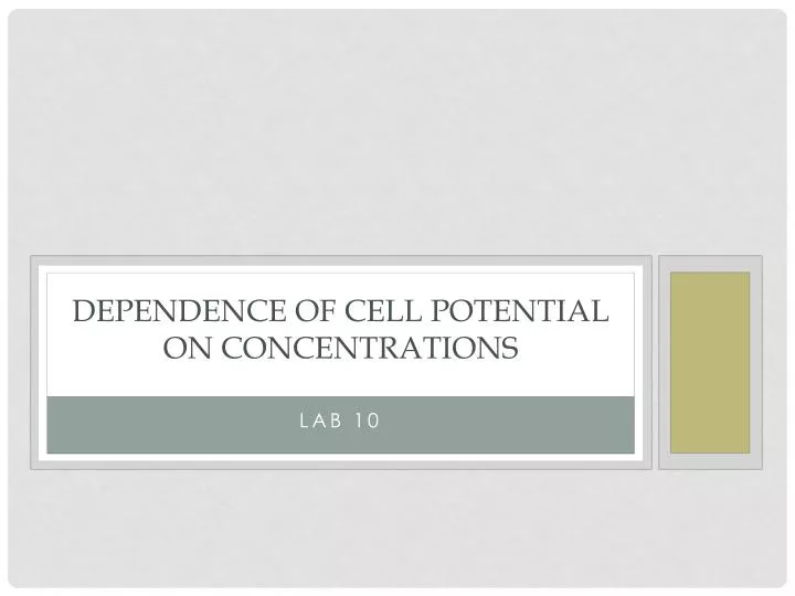 dependence of cell potential on concentrations