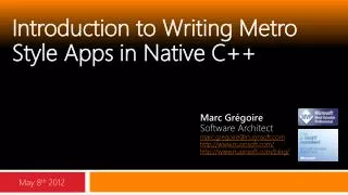 Introduction to Writing Metro Style Apps in Native C ++