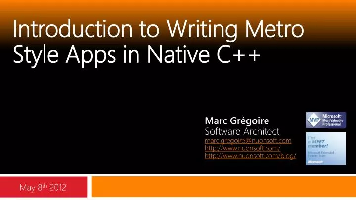 introduction to writing metro style apps in native c