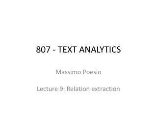 807 - TEXT ANALYTICS