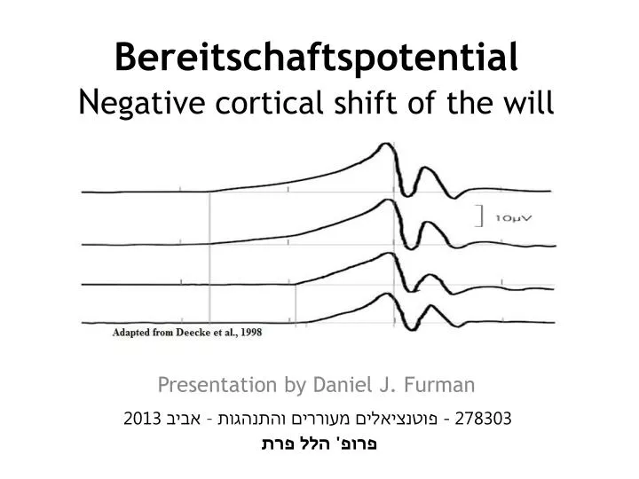 bereitschaftspotential n egative cortical shift of the will