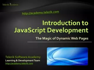 Introduction to JavaScript Development