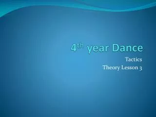 4 th year Dance