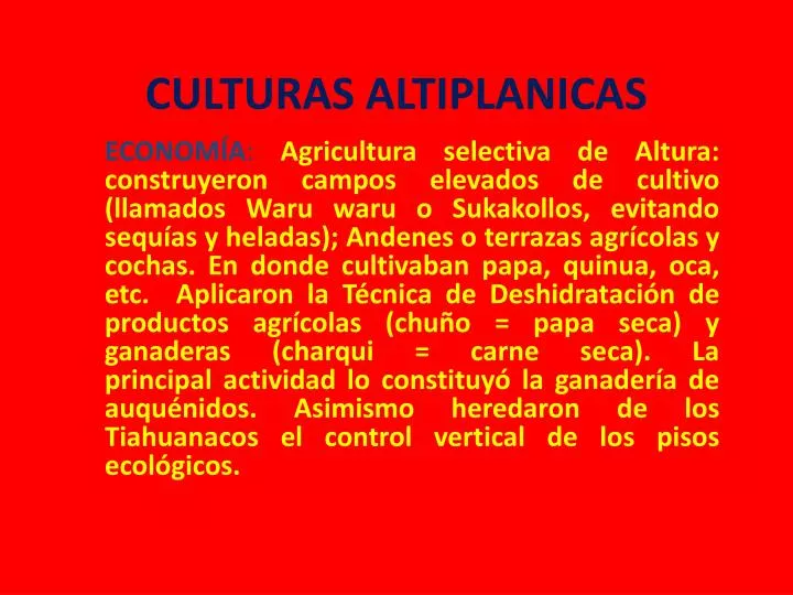 culturas altiplanicas