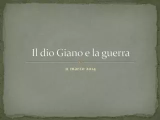 il dio giano e la guerra