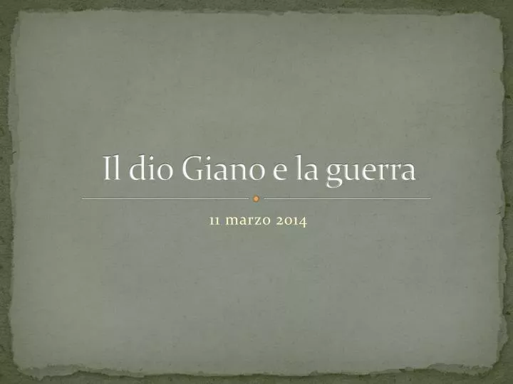 il dio giano e la guerra