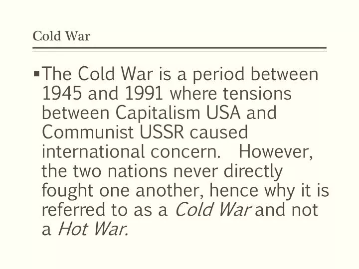 cold war