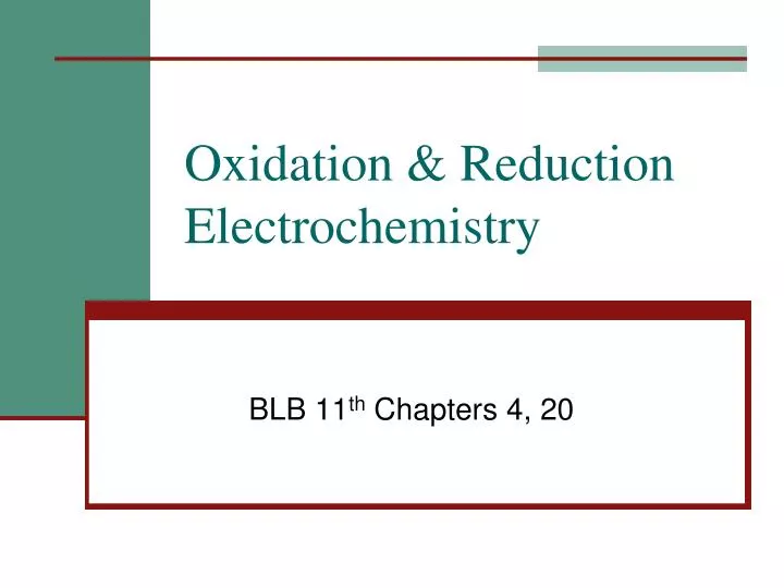 oxidation reduction electrochemistry