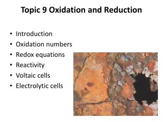 Topic 9 Oxidation and Reduction