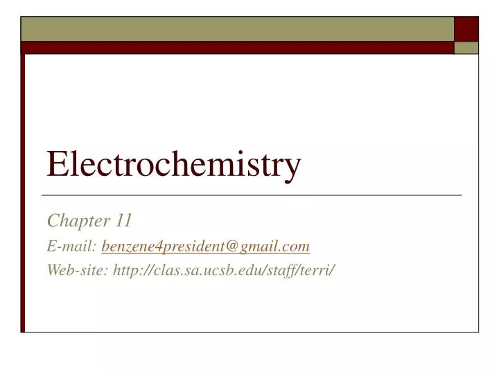 electrochemistry