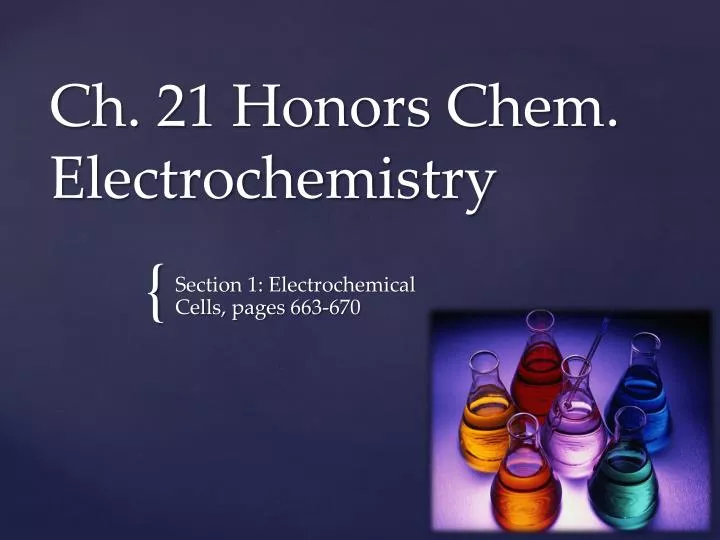 ch 21 honors chem electrochemistry