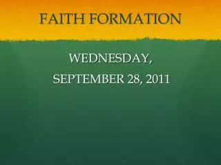 FAITH FORMATION