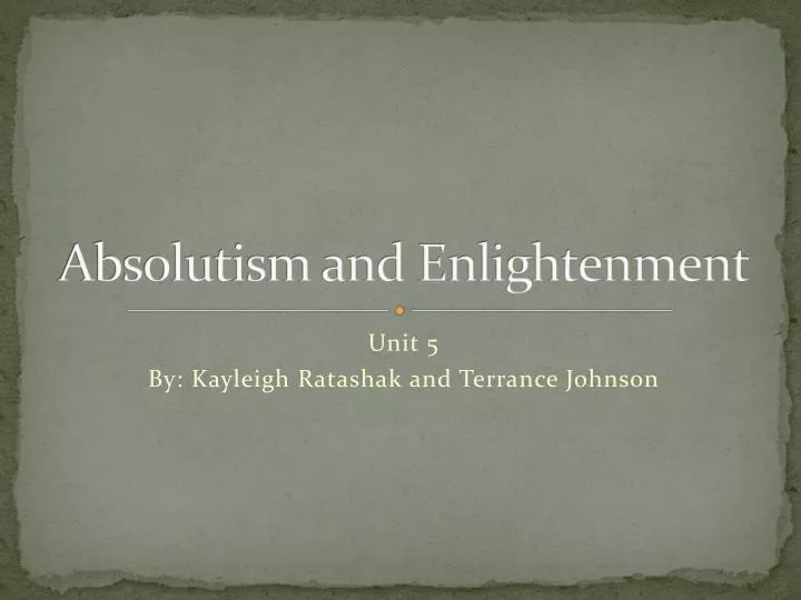 absolutism and enlightenment