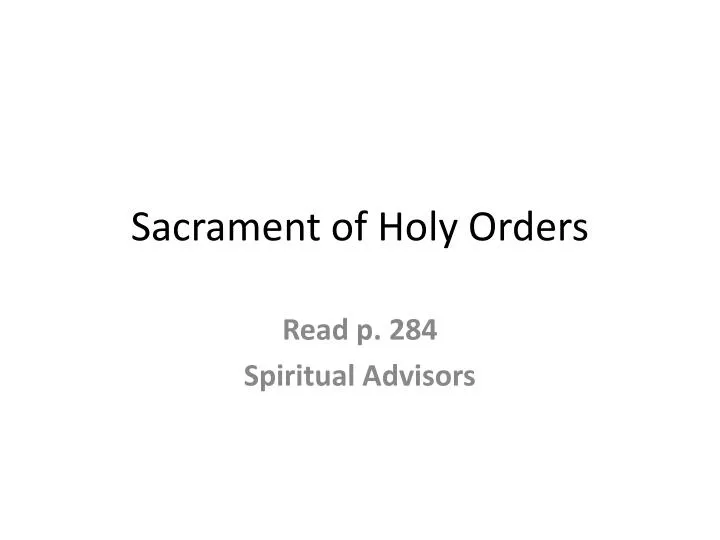 sacrament of holy orders
