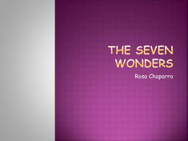the seven wonders