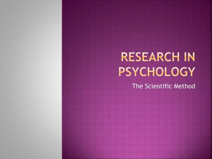 research in psychology