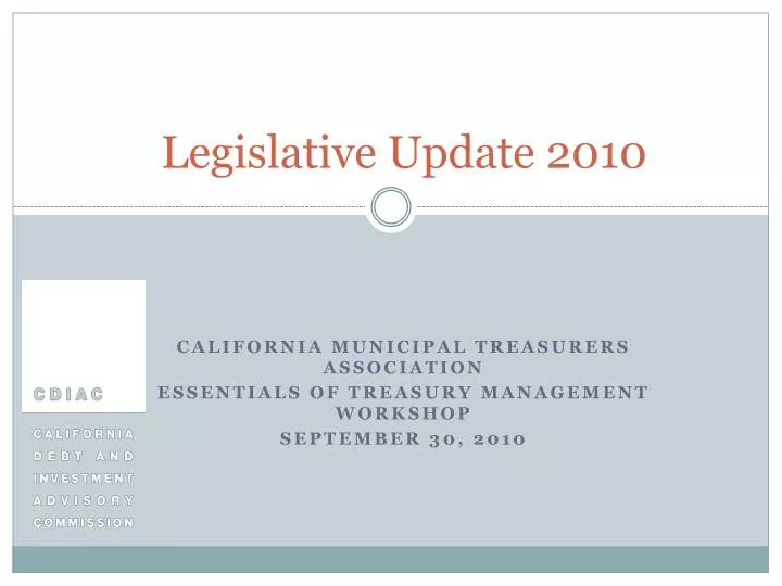 legislative update 2010