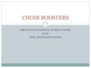 CHOIR BOOSTERS