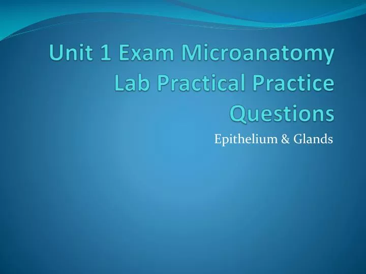 unit 1 exam microanatomy lab practical practice questions