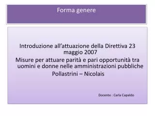 forma genere