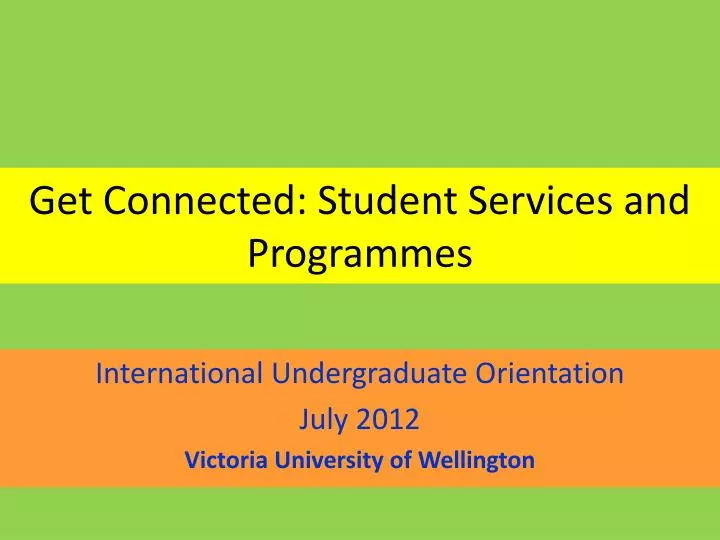 get connected student services and programmes