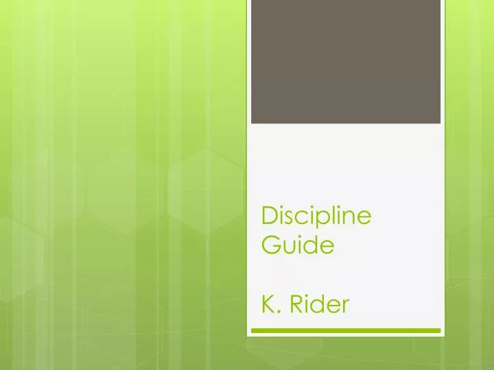 discipline guide k rider