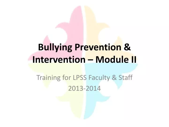 bullying prevention intervention module ii
