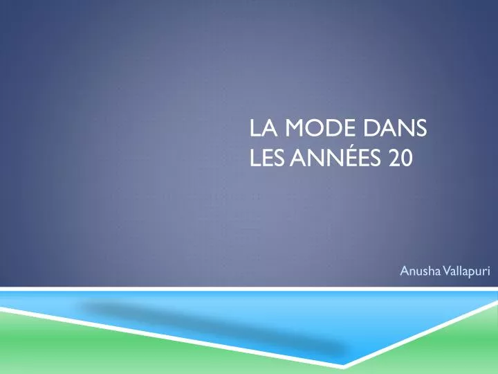 la mode dans les ann es 20