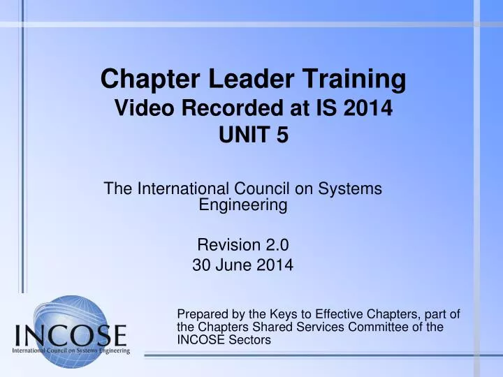 chapter leader training video recorded at is 2014 unit 5