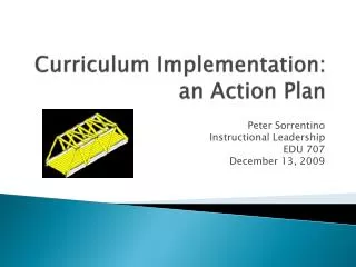 Curriculum Implementation: an Action Plan