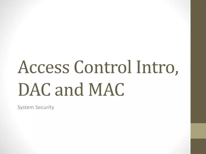 access control intro dac and mac