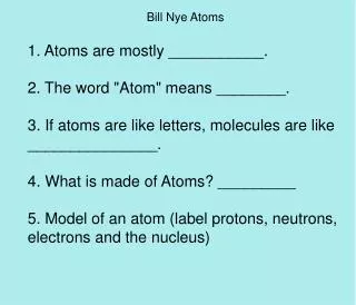 Bill Nye Atoms