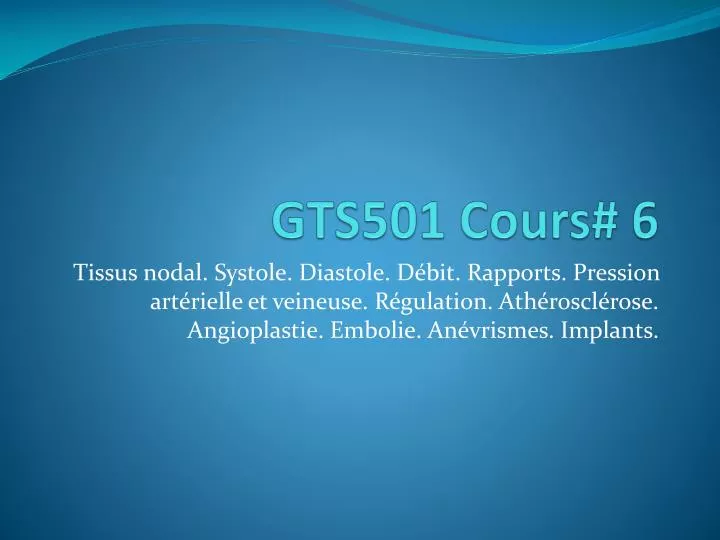 gts501 cours 6