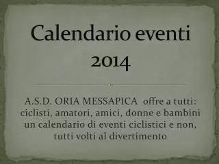 calendario eventi 2014