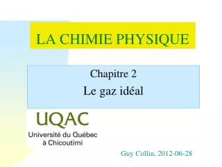 la chimie physique