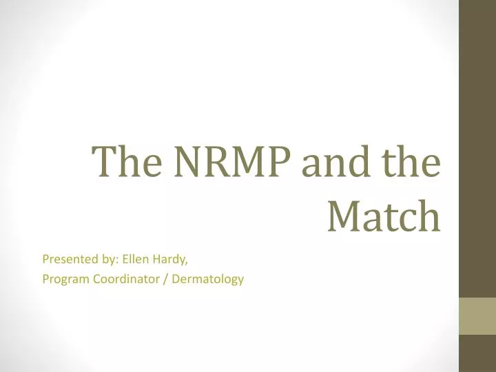 the nrmp and the match
