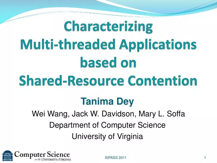 characterizing multi threaded applications based on shared resource contention