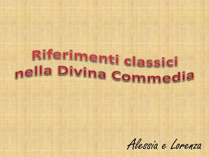 riferimenti classici nella divina commedia